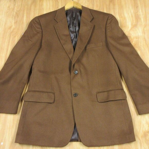 Tasso Elba Other - TASSO ELBA Macy's 100% Cashmere Blazer Sz 42R Camel Brown Sport Coat Suit Jacket